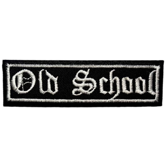 Old School 3.5" W x 1" T Iron/Sew On Decorative Patch