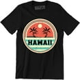 thumbnail image 1 of Old School 70's Beautiful Hawaii Beach And Palm Tree Sunset Men's T-Shirt, 1 of 4