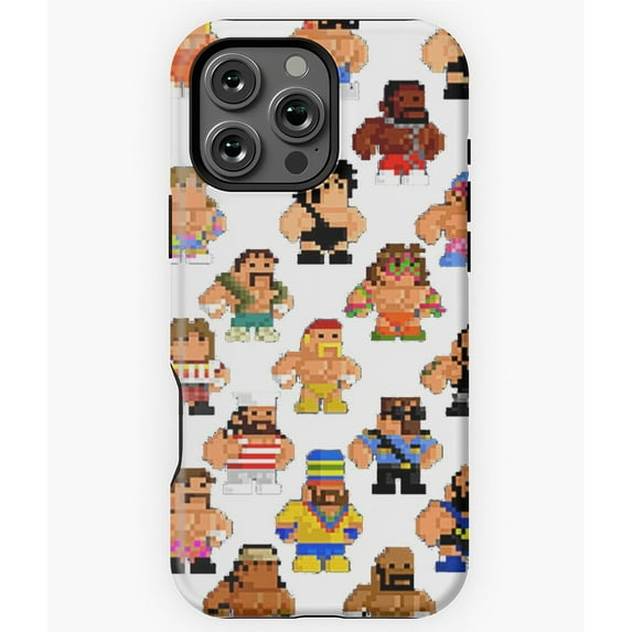 Old School 8-bit Wrestlers 80s 90s Phone Case for iPhone 16 15 14 13 12 11 Pro Max
