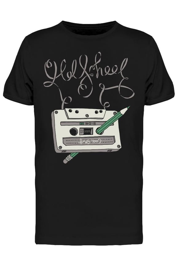 Old School Audio Cassette T-Shirt Men -Image by Shutterstock Men T-Shirt, Male Small