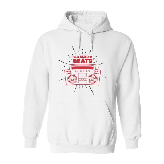 Old School Beats Slogan Hoodie Men -Image by Shutterstock, Male Medium