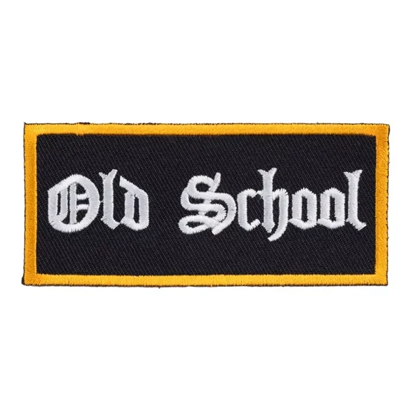Old School Black & White Patch, Biker Patches