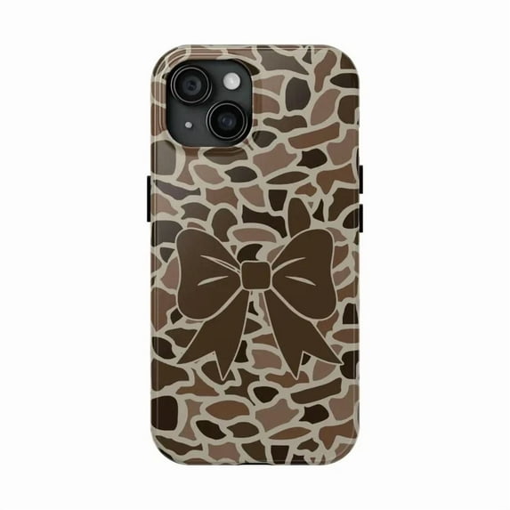 Old School Camo Bow Coquette Hunting Camouflage Cute Girl A426 Protective Case for iPhone 17 16 15 14 13 12 11 Pro Max