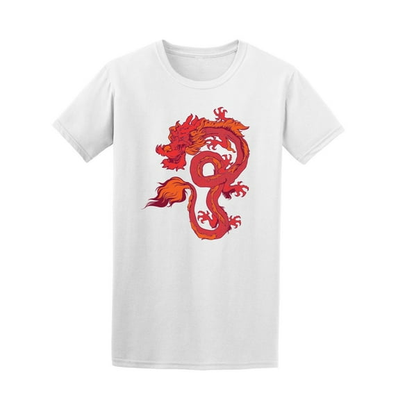Old School Chinese Red Dragon T-Shirt Men -Image by Shutterstock, Male Small