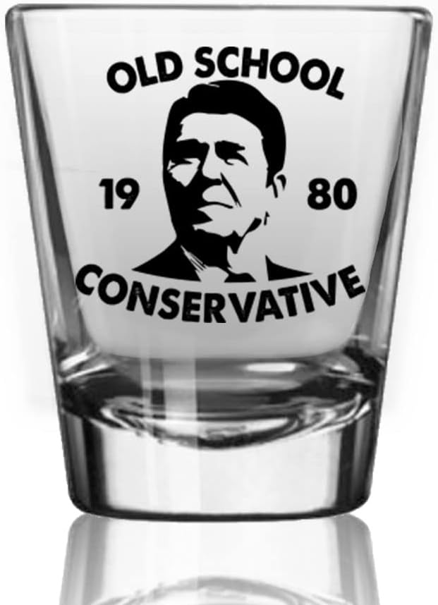Old School Conservative Ronald Reagann Shot Glass 2 oz Bourbon