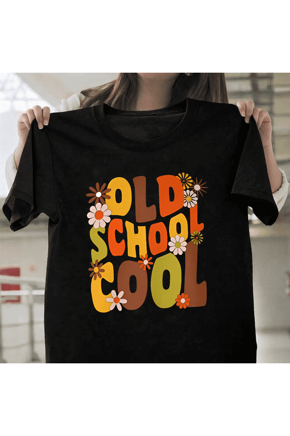 Old School Cool Retro Floral Boho Groovy 70s Hippie Vibe Unisex T-Shirt, for men & women, up to size 5XL.