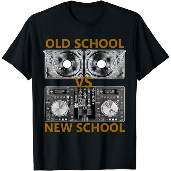 Old School DJ VS New School DJ T-Shirt, House/Dance Music