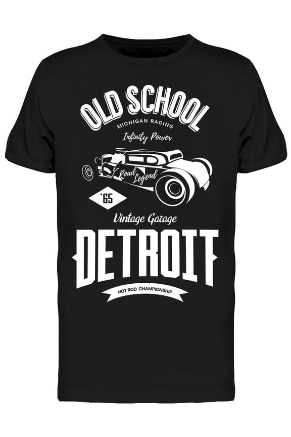 Old School Detroit T-Shirt Men -Image by Shutterstock, Male Large