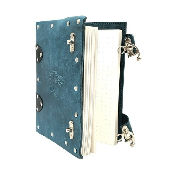 Old School Dice & Accessories Adventure Journal - 8x6 Light Blue Leather New