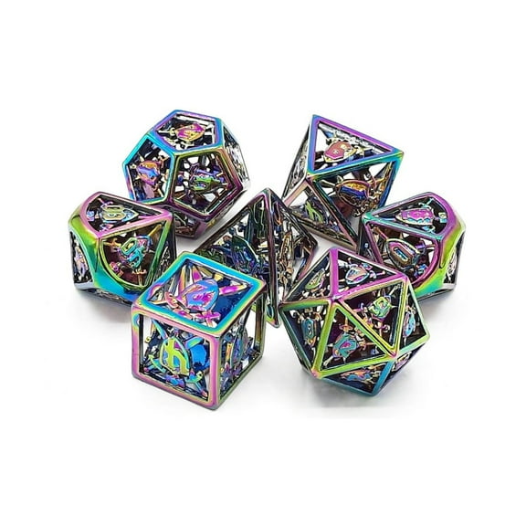 Old School Dice & Accessories Hollow Sword & Shield Dice - Spectral (7) New