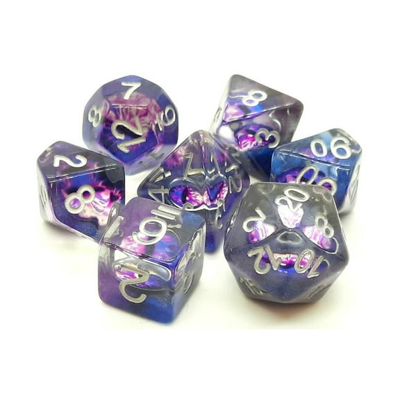 Old School Dice & Accessories Poly Set Dragon Eye - Purple (7) New