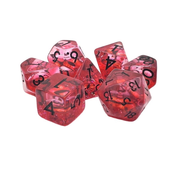 Old School Dice & Accessories Poly Set Dragon Eye - Red w/Black (7) New