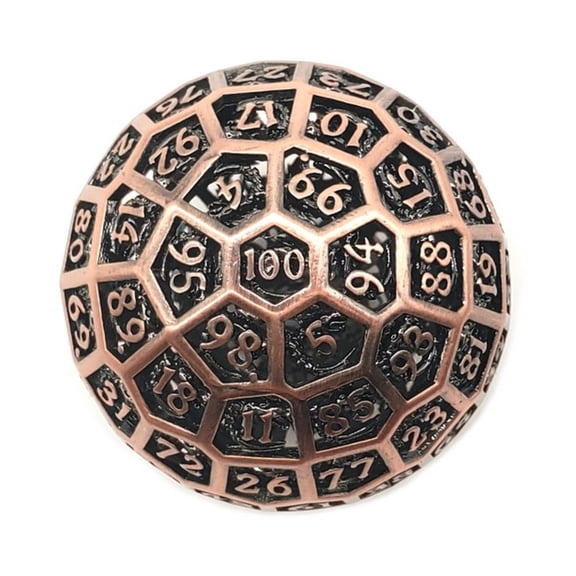 Old School Dice & Accessories d100 50mm - Dragon's Head, Ancient Bronze New