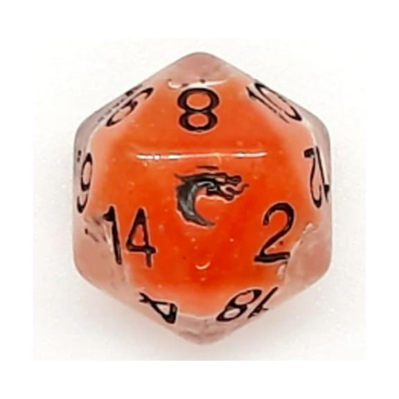 Old School Dice & Accessories d20 - Metallic Orange New