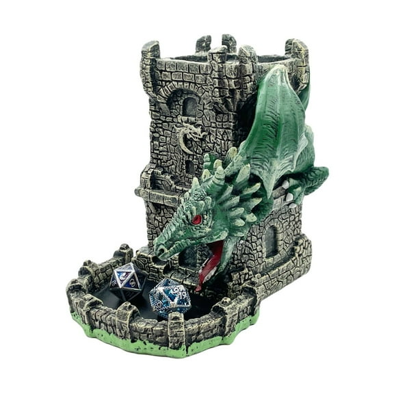 Old School Dice & Accessories Old School Dice - Dragons Fury Dice Tower - Green New