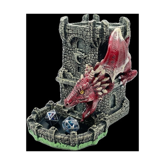 Old School Dice & Accessories Old School Dice - Dragons Fury Dice Tower - Red New