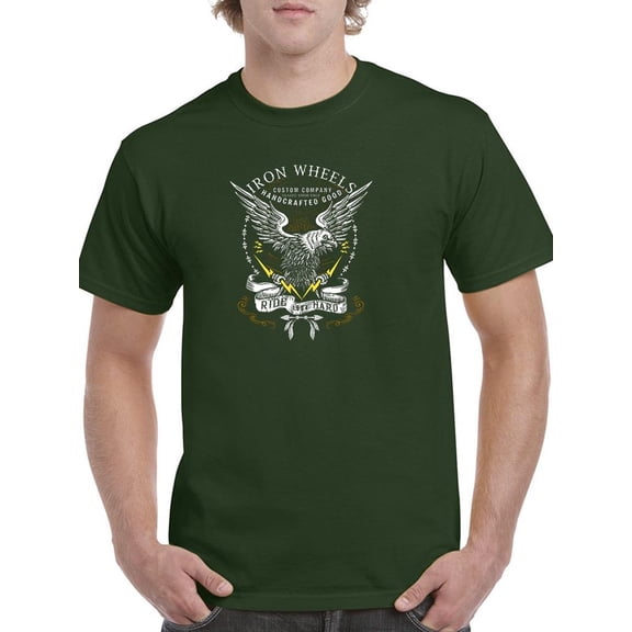 Old School Eagle Badge T-Shirt Men -Image by Shutterstock, Male Medium