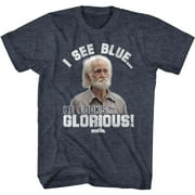 Old School Glorious Navy Heather Adult T-Shirt