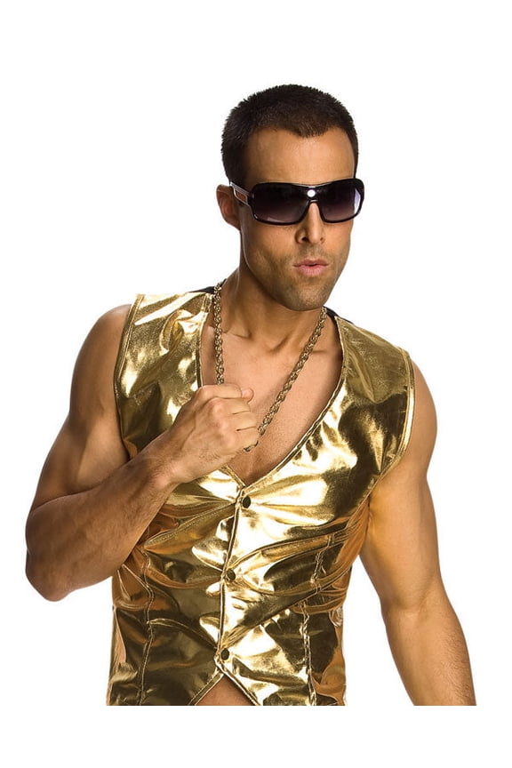 80s Rapper Gangster Costume Gold Cable Chain Necklace