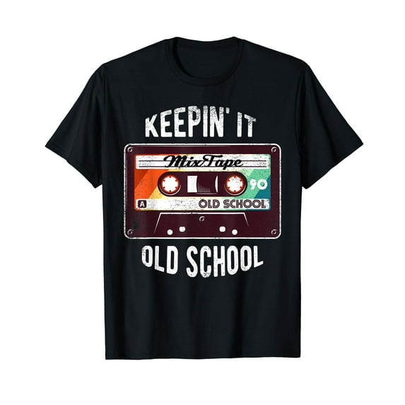 Old School Hip Hop 80s 90s Mixtape Graphic Black T-Shirt