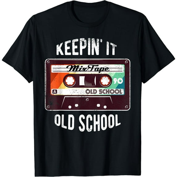 Old School Hip Hop 80s 90s Mixtape Graphic T Shirt Black Large