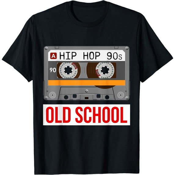 Old School Hip Hop Cassette Tape Rap Music Lovers T-Shirt Black Large