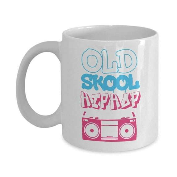 Old School Hip Hop Distressed 90s Radio Cassette Graffiti Coffee & Tea Gift Mug, Gifts, Mugs and Accessories for Hiphop Boys, Girls, Men & Women