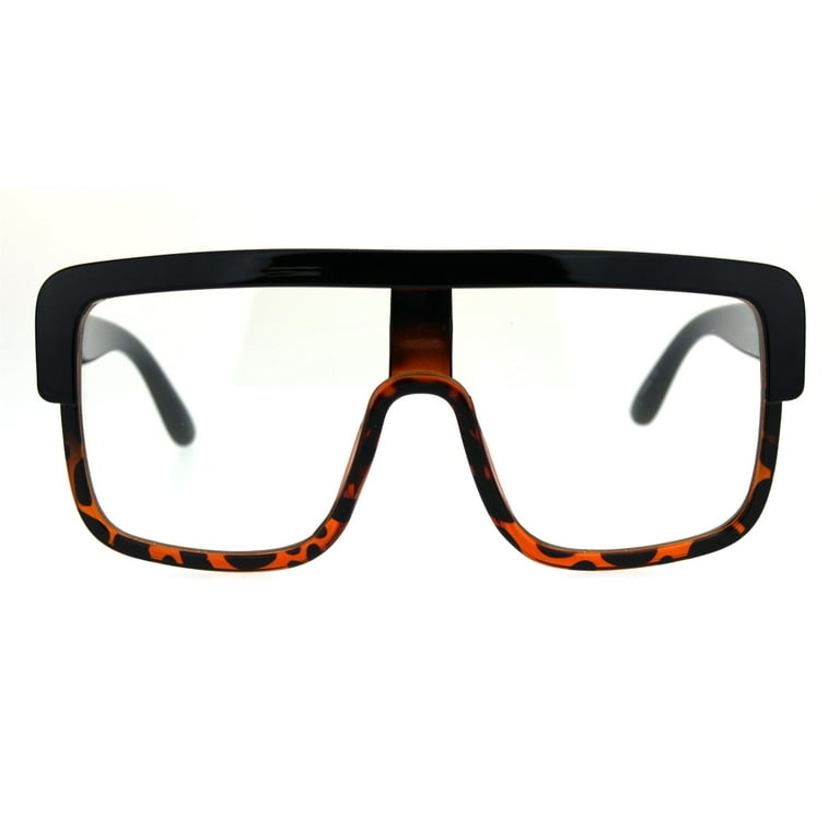 Old School Hip Hop Nerdy Thick Plastic Flat Top Racer Eyeglasses