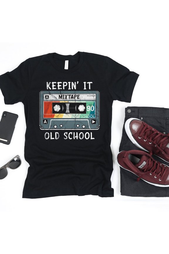 Old School Hip Hop Retro Mixtape 90s Music Graphic Novelty T Shirt,for unisex up to size 5XL