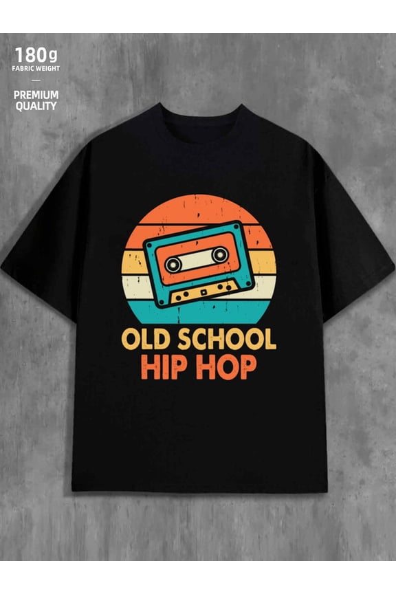 Old School Hip Hop men 180G 100% Cotton black Basic Unisex Shirt Short Sleeve tshirts Vintage Unisex Shirt Graphic Tee tshirts Vintage Unisex Shirt Crewneck tshirts
