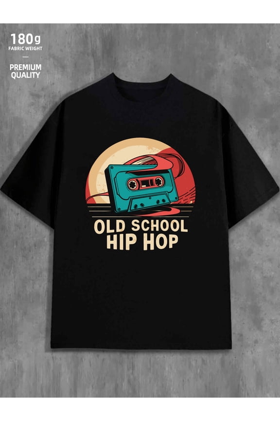Old School Hip Hop for men 180G 100% Cotton black Classic Unisex Shirt Short Sleeve tshirts Unique Design Unisex Shirt Graphic tshirts Funny Unisex Shirt Cotton tshirts