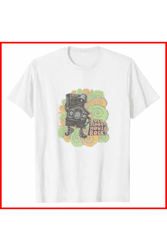 Old School House Rock Graphic Tee Retro Educational Nostalgia Style Top,for unisex up to 5XL