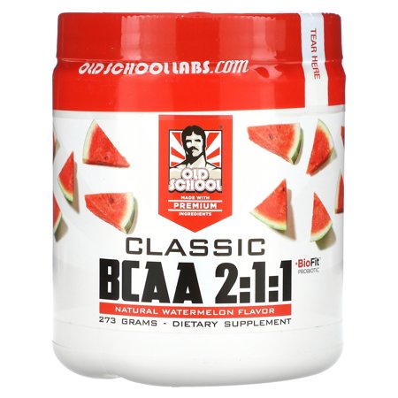 Old School Labs Classic BCAA 2:1:1 - Branched-Chain Amino Acids for Lean Muscle Retention & Recovery with Probiotics - Pre & Post Workout Powder - Watermelon