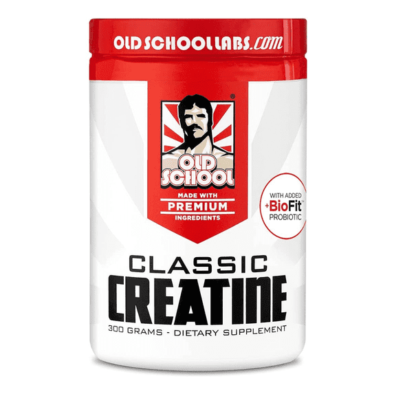 Old School Labs Classic Creatine - Probiotic Creatine Supplement - Post Workout, Strength & Immune Boost - Unflavored Powder (300g)