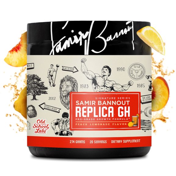 Replica Gh – Muscle Building GH Boosting Powder – Hormone Optimizer & Muscle Growth Dietary Supplement – Exclusive OSL Mr. Olympia Samir Bannout Collaboration – Peach Lemonade Flavor – 20 Servings