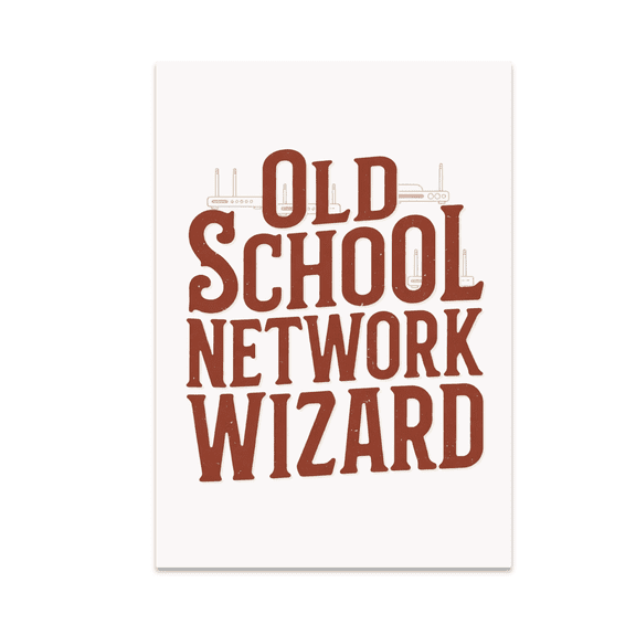 Old School Network Wizard Poster - Tech Enthusiast - 13x19 Poster Print