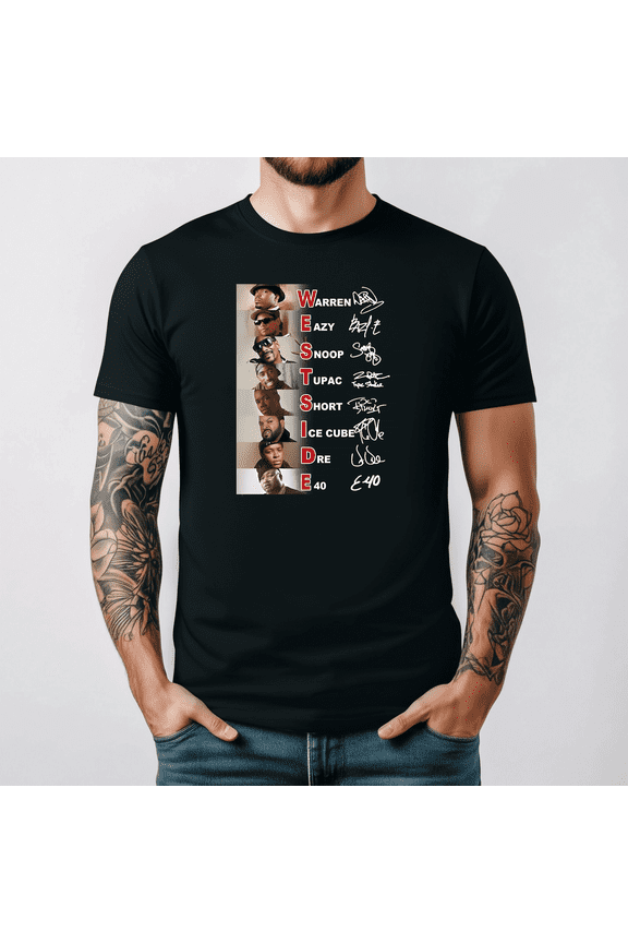 Old School Rappers Westside Signatures Merch Hip Hop Legends Coast Art,for men and women up to 5XL