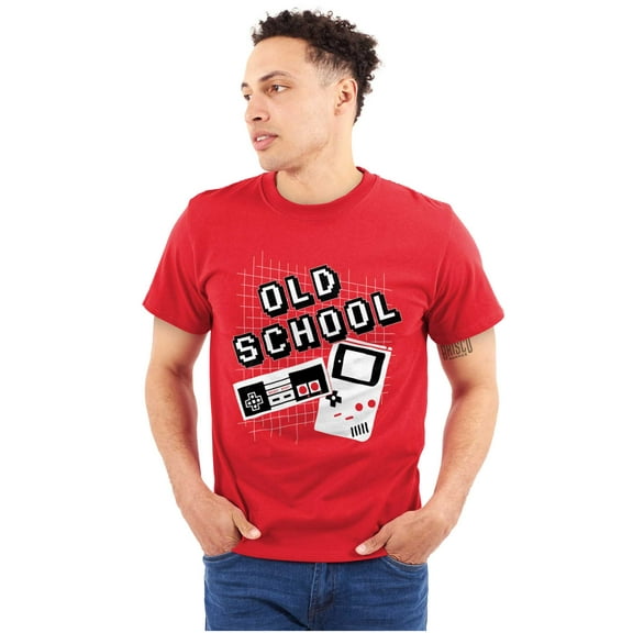 Old School Retro Video Gamer Nerd Plus Size Crewneck Graphic Tee Shirt Brisco Brands 2X