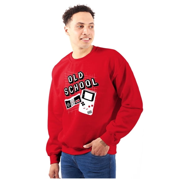 Old School Retro Video Gamer Nerd Sweatshirt for Men or Women Brisco Brands M