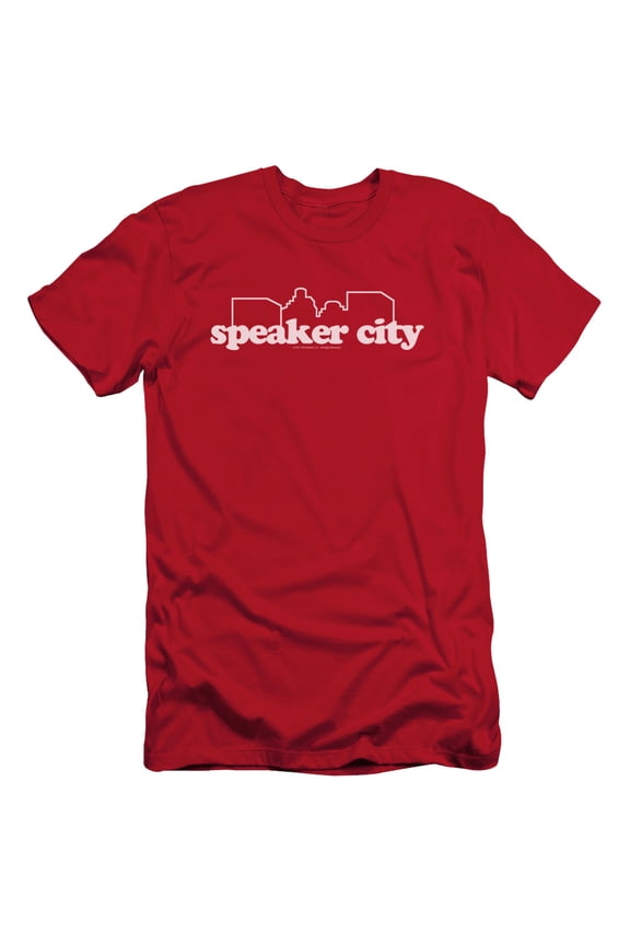 Old School Men's Speaker City Logo Slim Fit T-shirt Red