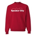 thumbnail image 1 of Old School Speaker City Movie Pop Culture Unisex Crewneck Graphic Sweatshirt, Red, Small, 1 of 3