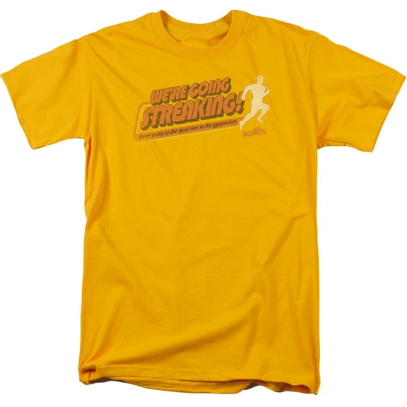 Old School Streaking Adult 18/1 T-Shirt Gold