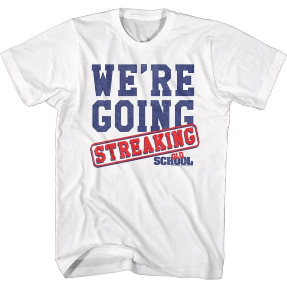 Old School Streaking White Adult T-Shirt