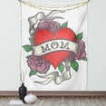 thumbnail image 1 of Old School Tapestry, Simple Classic Tattoo Design Heart with Roses and Mom Lettering on Ribbon, Wall Hanging for Bedroom Living Room Dorm Decor, 60W X 80L Inches, Multicolor, by Ambesonne, 1 of 5