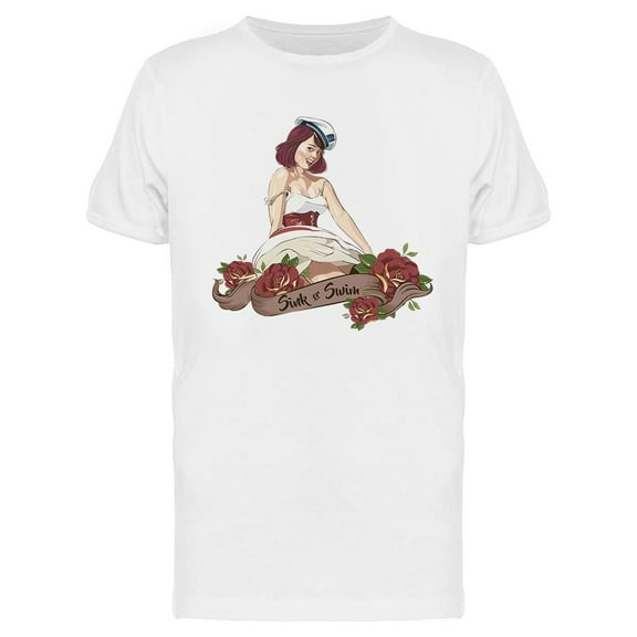 Old School Tattoo Retro Girl T-Shirt Men -Image by Shutterstock, Male x-Large