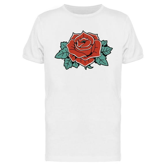 Old School Tattoo Rose T-Shirt Men -Image by Shutterstock, Male Large