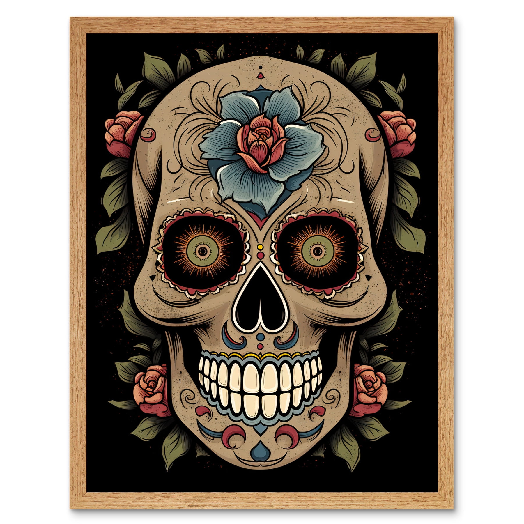 額縁 tatoo studio yamada IRON SKULL POSTER Old-School-USA-Tattoo-Ink-Body