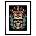 thumbnail image 1 of Old School USA Tattoo Ink Body Art Skull Crown Rockabilly Americana 50s Artwork Framed Wall Art Print 9X7 Inch, 1 of 5
