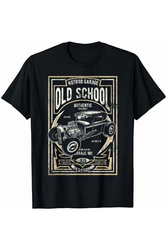 Old School Vintage Hot Rod Garage Men Classic Car T-Shirt