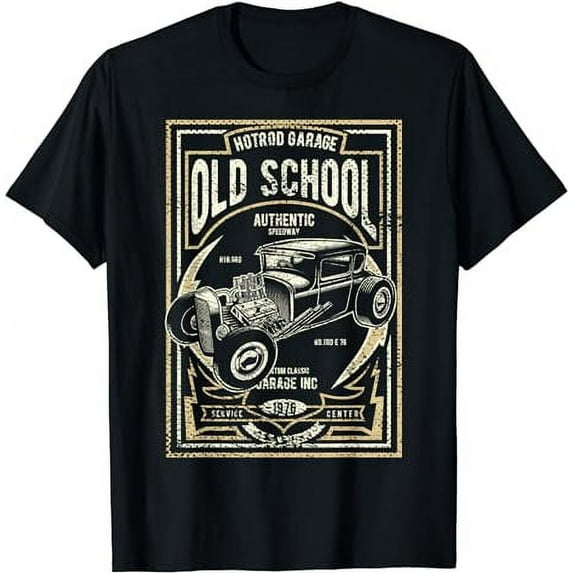 Old School Vintage Hot Rod Garage Men Classic Car T-Shirt